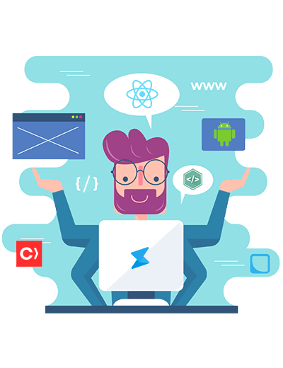 Python Developer working at desk