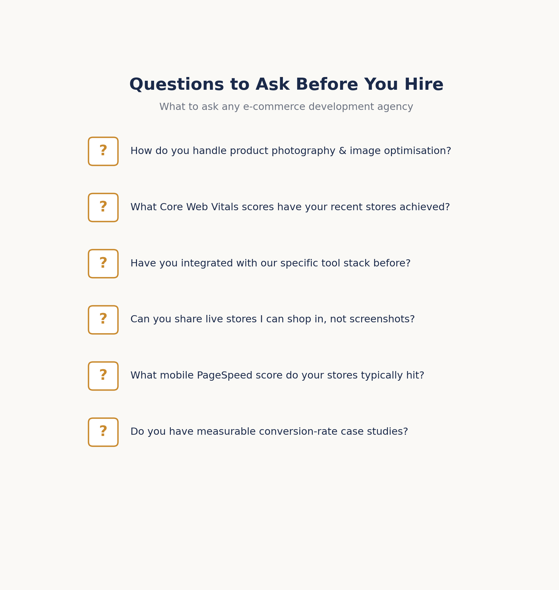 Agency evaluation questions checklist